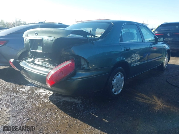 1998 Mazda 626 DX with VIN 1YVGF22C4W5768778, listed as a IAAI auction lot 41971066 with 119,168 mi miles. Bid and sale history available at carsss.com. Image 4.