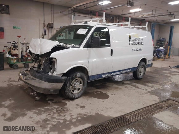 2021 Chevrolet Express Cargo Van with VIN 1GCWGAFP9M1303035, listed as a IAAI auction lot 41503211 with 55,155 mi miles. Bid and sale history available at carsss.com. Image 18.
