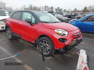2021 FIAT 500X Trekking with VIN ZFBNF3B17MP944728, listed as a IAAI auction lot 41460442 with 27,574 mi miles and . Bid and sale history available at DreamBid. Image 1.