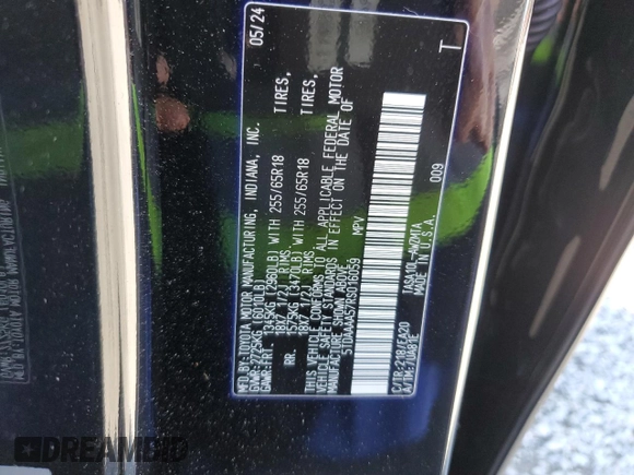 2024 Toyota Grand Highlander XLE with VIN 5TDAAAA57RS016059, listed as a Copart auction lot 47611935 with 19,444 mi miles and Salvage Title. Bid and sale history available at carsss.com. Image 14.