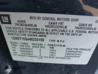 2004 Chevrolet TrailBlazer EXT LT with VIN 1GNET16S446230100, listed as a IAAI auction lot 41389119 with 177,363 mi miles. Bid and sale history available at carsss.com. Image 9.