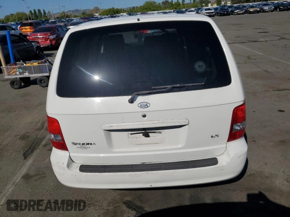 2005 Kia Sedona LX with VIN KNDUP132656669670, listed as a Copart auction lot 55102055 with 107,584 mi miles and Clean Title. Bid and sale history available at DreamBid. Image 6.