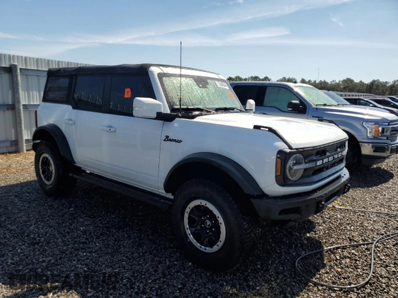 2021 Ford Bronco with VIN 1FMDE5DH0MLB04620, listed as a Copart auction lot 75340644 with 0 mi miles and Salvage Title. Bid and sale history available at carsss.com. Image 4.