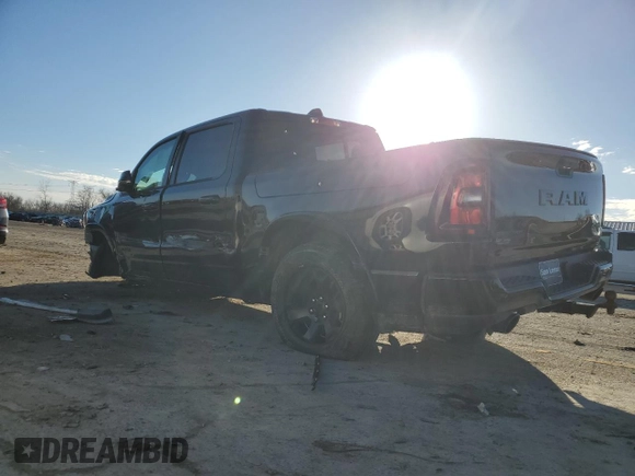 2025 Ram 1500 Big Horn with VIN 1C6SRFFP6SN523235, listed as a Copart auction lot 47814315 with 7,720 mi miles and Salvage Title. Bid and sale history available at carsss.com. Image 2.