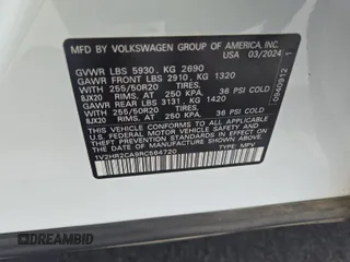 2024 Volkswagen Atlas SE с VIN 1V2HR2CA9RC564720, выставлен на аукционе IAAI как лот 42774211 с пробегом 22 207 миль миль и . История ставок и продаж доступна на DreamBid. Изображение 40.