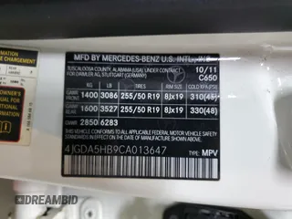 2012 Mercedes-Benz M ML 350 with VIN 4JGDA5HB9CA013647, listed as a Copart auction lot 54341265 with 167,514 mi miles and Clean Title. Bid and sale history available at carsss.com. Image 13.