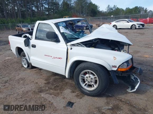 1998 Dodge Dakota SLT with VIN 1B7FL26X1WS716727, listed as a IAAI auction lot 41748963 with 1 mi miles. Bid and sale history available at carsss.com. Image 1.
