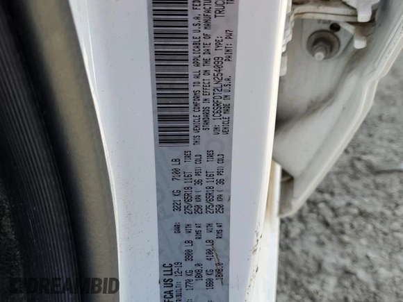 2020 Ram 1500 Laramie with VIN 1C6SRFDT2LN254099, listed as a Copart auction lot 73196044 with 109,635 mi miles and Salvage Title. Bid and sale history available at carsss.com. Image 13.