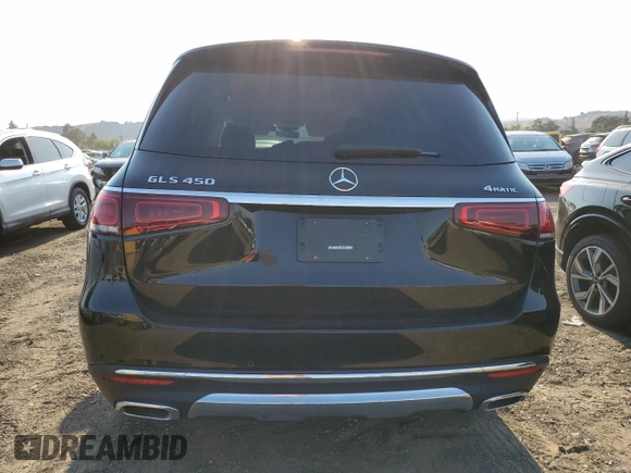 2022 Mercedes-Benz GLS 450 with VIN 4JGFF5KE5NA778063, listed as a Copart auction lot 73613114 with 15,666 mi miles and Salvage Title. Bid and sale history available at DreamBid. Image 6.