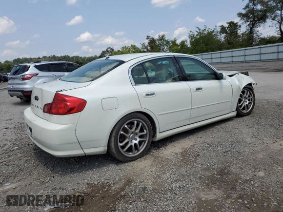 2006 Infiniti G35 with VIN JNKCV51E16M515613, listed as a Copart auction lot 65383564 with Not Provided miles and Salvage Title. Bid and sale history available at DreamBid. Image 3.