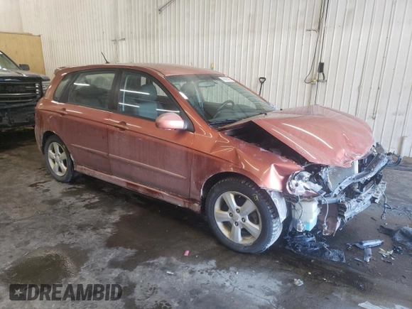 2009 Kia Spectra with VIN KNAFE241995025583, listed as a Copart auction lot 45626095 with 297,361 mi miles and Salvage Title. Bid and sale history available at carsss.com. Image 4.