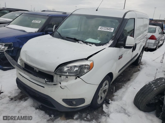 2015 Ram ProMaster City Cargo Van Tradesman SLT with VIN ZFBERFBT6F6953665, listed as a Copart auction lot 45722645 with 267,220 mi miles and Clean Title. Bid and sale history available at carsss.com. Image 1.