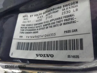 1998 Volvo V90 z VIN YV1KW9601W1046355, wystawiony jako IAAI lot #41518241 z przebiegiem 236 321 mil mil oraz . Historia ofert i sprzedaży dostępna na DreamBid. Obrazek 9.