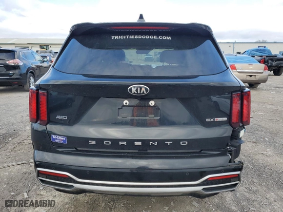 2021 Kia Sorento EX with VIN 5XYRHDLF7MG061434, listed as a Copart auction lot 87176274 with 45,825 mi miles and Salvage Title. Bid and sale history available at carsss.com. Image 6.