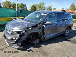 2020 Honda Pilot EX-L with VIN 5FNYF6H58LB070145, listed as a Copart auction lot 57066785 with 62,569 mi miles and Salvage title. Bid and sale history available at DreamBid. Image 1.