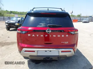 2023 Nissan Pathfinder Platinum with VIN 5N1DR3DK6PC210286, listed as a IAAI auction lot 42021775 with 48,482 mi miles and . Bid and sale history available at DreamBid. Image 16.