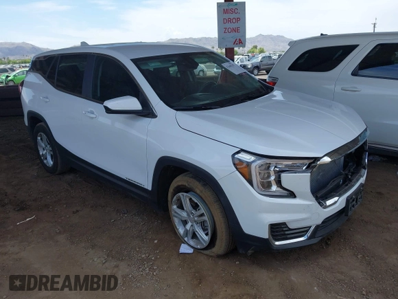 2024 GMC Terrain SLE z VIN 3GKALMEG5RL376674, wystawiony jako IAAI lot #42648347 z przebiegiem 27 344 mil mil oraz . Historia ofert i sprzedaży dostępna na DreamBid. Obrazek 1.