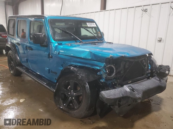 2020 Jeep Wrangler Unlimited Sport Altitude with VIN 1C4HJXDNXLW335332, listed as a Copart auction lot 62008745 with 57,449 mi miles and Salvage title. Bid and sale history available at DreamBid. Image 4.