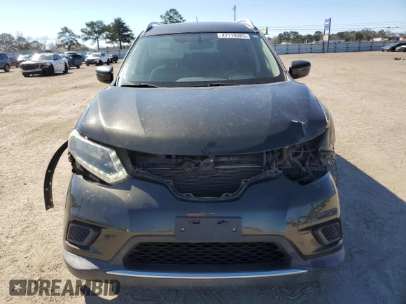 2016 Nissan Rogue SV with VIN KNMAT2MV8GP643775, listed as a Copart auction lot 47110385 with 114,330 mi miles and Salvage Title. Bid and sale history available at carsss.com. Image 5.