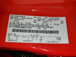 2021 Ford Ranger XL with VIN 1FTER4EH0MLD11031, listed as a Copart auction lot 53507615 with 138,041 mi miles and Clean Title. Bid and sale history available at carsss.com. Image 12.