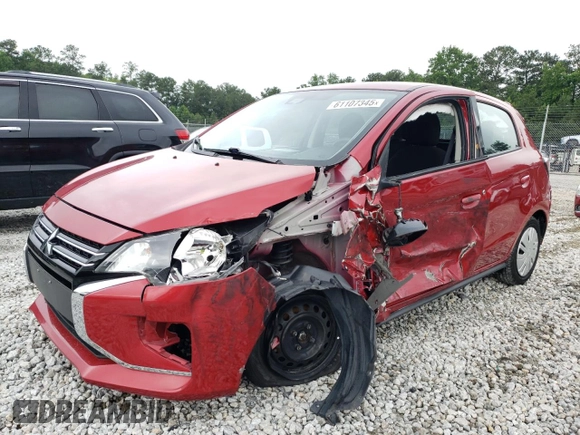 2021 Mitsubishi Mirage ES with VIN ML32AUHJ6MH009001, listed as a Copart auction lot 61107345 with 62,805 mi miles and Clean title. Bid and sale history available at DreamBid. Image 1.