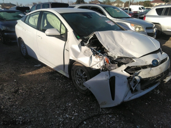 2022 Toyota Prius L Eco with VIN JTDKAMFU5N3156063, listed as a IAAI auction lot 41214358 with 208,666 mi miles. Bid and sale history available at carsss.com. Image 1.