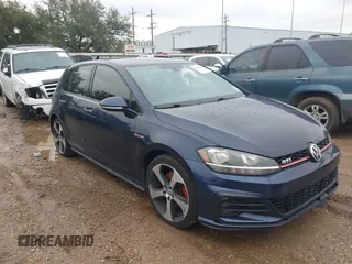 2018 Volkswagen Golf GTI S with VIN 3VW447AUXJM275709, listed as a IAAI auction lot 41282474 with 136,496 mi miles. Bid and sale history available at carsss.com. Image 1.