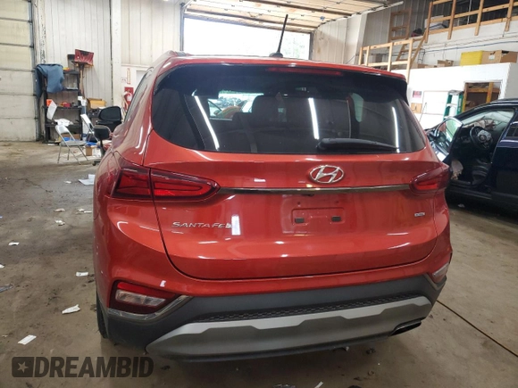 2019 Hyundai Santa Fe SE with VIN 5NMS2CAD4KH070822, listed as a Copart auction lot 61863315 with 74,865 mi miles and Salvage title. Bid and sale history available at DreamBid. Image 6.