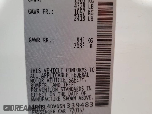 2025 Nissan Altima SV z VIN 1N4BL4DV6SN339483, wystawiony jako Copart lot #59178985 z przebiegiem 9 774 mil mil oraz Czysty tytuł • Clean title. Historia ofert i sprzedaży dostępna na DreamBid. Obrazek 13.