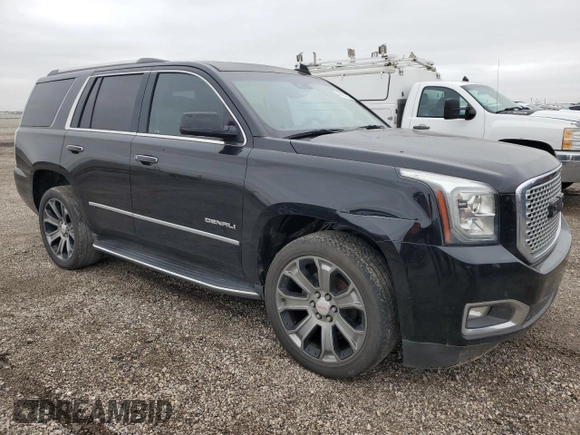 2017 GMC Yukon Denali with VIN 1GKS1CKJ9HR209990, listed as a Copart auction lot 43654895 with 0 mi miles and Salvage Title. Bid and sale history available at carsss.com. Image 4.