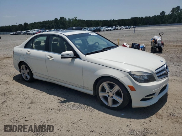 2011 Mercedes-Benz C 300 Sport with VIN WDDGF5EB8BR185097, listed as a Copart auction lot 62524365 with 166,313 mi miles and Salvage title. Bid and sale history available at DreamBid. Image 4.
