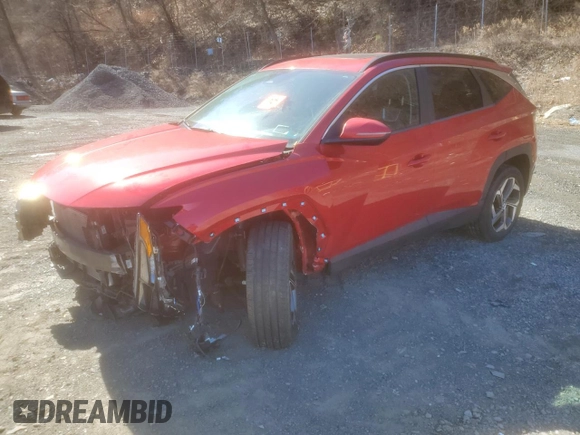 2022 Hyundai Tucson SEL with VIN 5NMJCCAE1NH014262, listed as a Copart auction lot 49168345 with 48,383 mi miles and Salvage Title. Bid and sale history available at DreamBid. Image 1.