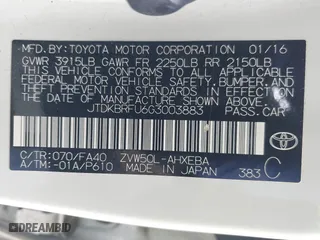 2016 Toyota Prius Two with VIN JTDKBRFU6G3003883, listed as a IAAI auction lot 41924029 with 127,098 mi miles. Bid and sale history available at carsss.com. Image 9.