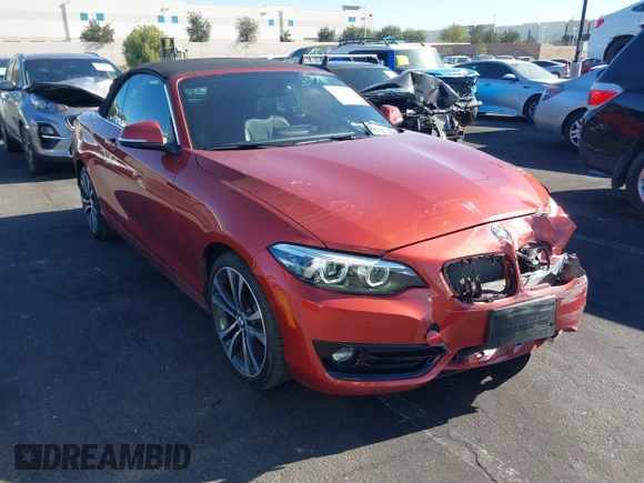 2018 BMW 2 Series 230i with VIN WBA2M7C55JVD51262, listed as a IAAI auction lot 41343333 with 29,537 mi miles. Bid and sale history available at carsss.com. Image 13.