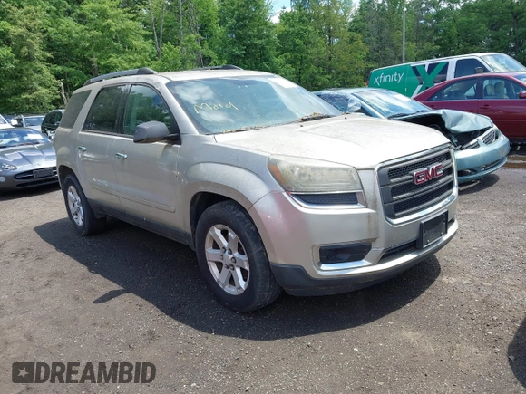2014 GMC Acadia SLE z VIN 1GKKRNED8EJ154999, wystawiony jako IAAI lot #42279989 z przebiegiem Nie podano mil oraz . Historia ofert i sprzedaży dostępna na DreamBid. Obrazek 1.
