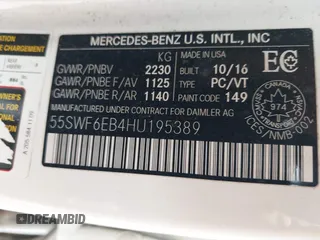 2017 Mercedes-Benz C 43 AMG with VIN 55SWF6EB4HU195389, listed as a IAAI auction lot 42101736 with 69,549 mi miles and . Bid and sale history available at DreamBid. Image 9.