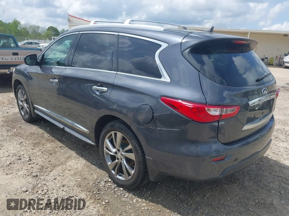 2013 Infiniti JX35 with VIN 5N1AL0MM7DC338388, listed as a IAAI auction lot 42122454 with 184,715 mi miles. Bid and sale history available at carsss.com. Image 3.