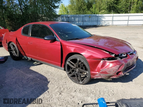 2005 Chevrolet Monte Carlo LS with VIN 2G1WW12E659337043, listed as a Copart auction lot 60161674 with 185,963 mi miles and Salvage Title. Bid and sale history available at carsss.com. Image 4.
