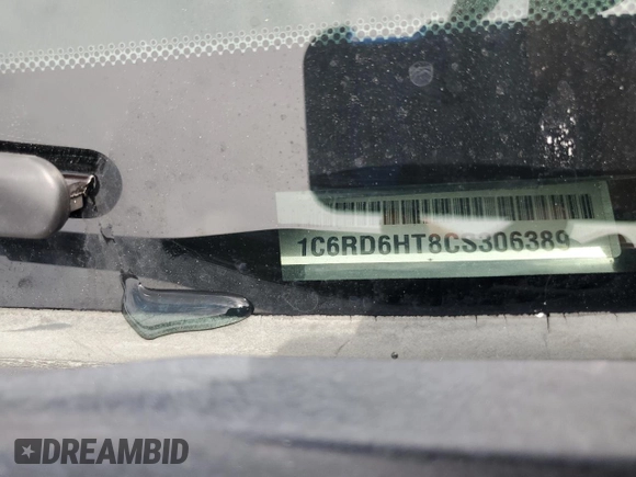 2012 Ram 1500 Sport with VIN 1C6RD6HT8CS306389, listed as a Copart auction lot 60172195 with 427,651 mi miles and Salvage title. Bid and sale history available at DreamBid. Image 12.