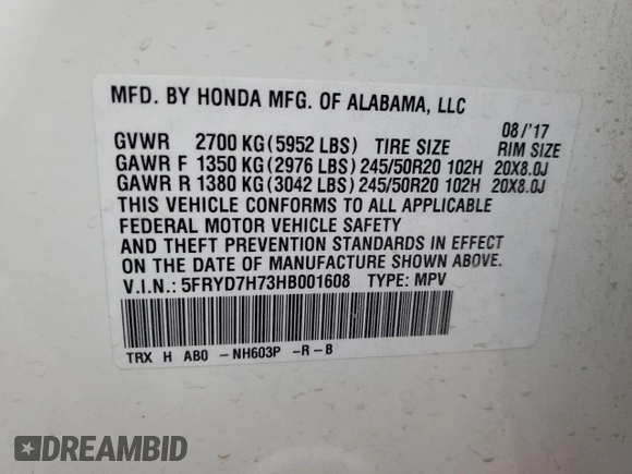 2017 Acura MDX Sport Hybrid w/Advance Pkg with VIN 5FRYD7H73HB001608, listed as a Copart auction lot 79456764 with 120,589 mi miles and Salvage Title. Bid and sale history available at carsss.com. Image 13.