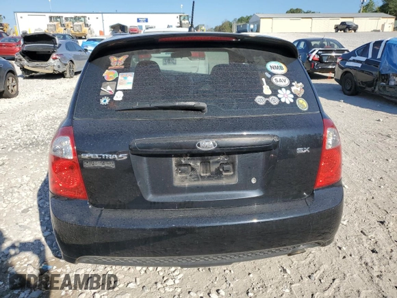 2008 Kia Spectra with VIN KNAFE161685016250, listed as a Copart auction lot 71382894 with 212,659 mi miles and Salvage Title. Bid and sale history available at carsss.com. Image 6.