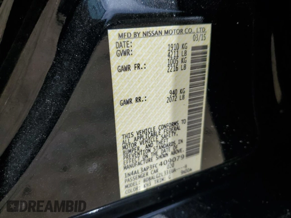 2015 Nissan Altima SL z VIN 1N4AL3AP3FC409079, wystawiony jako Copart lot #60911035 z przebiegiem 142 626 mil mil oraz Szkoda całkowita • Salvage title. Historia ofert i sprzedaży dostępna na DreamBid. Obrazek 12.