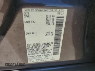 2015 Nissan Altima SL z VIN 1N4AL3AP8FC286976, wystawiony jako Copart lot #46260965 z przebiegiem 104 488 mil mil oraz Szkoda całkowita • Salvage title. Historia ofert i sprzedaży dostępna na DreamBid. Obrazek 13.