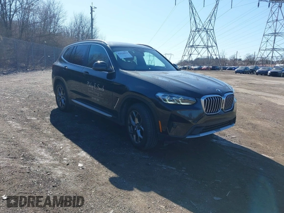 2024 BMW X3 xDrive30i with VIN 5UX53DP03R9X02816, listed as a IAAI auction lot 41826664 with 9,571 mi miles and . Bid and sale history available at DreamBid. Image 1.