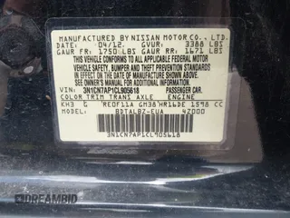 2012 Nissan Versa SV with VIN 3N1CN7AP1CL905618, listed as a IAAI auction lot 42212036 with 160,088 mi miles and . Bid and sale history available at DreamBid. Image 9.