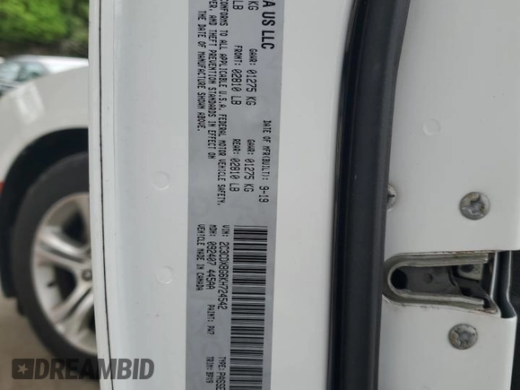 2019 Dodge Charger SXT z VIN 2C3CDXBG6KH724542, wystawiony jako Copart lot #54082875 z przebiegiem 206 481 mil mil oraz Szkoda całkowita • Salvage title. Historia ofert i sprzedaży dostępna na DreamBid. Obrazek 12.