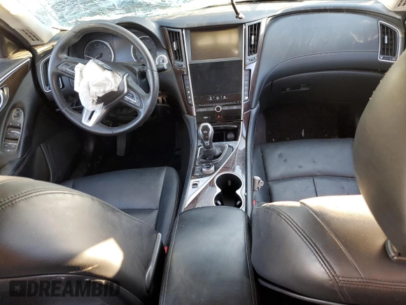 2018 Infiniti Q50 Luxe with VIN JN1EV7AP3JM592129, listed as a Copart auction lot 88797155 with 117,448 mi miles and Salvage title. Bid and sale history available at DreamBid. Image 8.