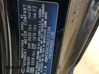 2008 Hyundai Accent SE with VIN KMHCN36C88U070184, listed as a Copart auction lot 83208594 with 173,013 mi miles and Non Repairable. Bid and sale history available at carsss.com. Image 12.