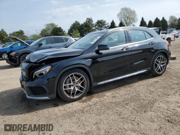 2015 Mercedes-Benz GLA 45 AMG z VIN WDDTG5CB6FJ100812, wystawiony jako Copart lot #54615385 z przebiegiem 73 770 mil mil oraz Szkoda całkowita • Salvage title. Historia ofert i sprzedaży dostępna na DreamBid. Obrazek 1.