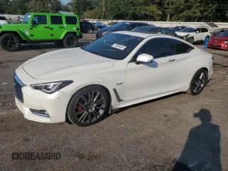 2017 Infiniti Q60 Red Sport 400 with VIN JN1FV7EK4HM611090, listed as a Copart auction lot 75608424 with 96,326 mi miles and Salvage Title. Bid and sale history available at carsss.com. Image 1.